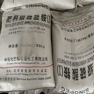 50 KG/BAG Amonium Sulfat Partikel Putih CAS 7783-20-2 Digunakan Sebagai Nutrisi Dalam Pertanian
