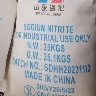NaNO2 Natrium Nitrite Digunakan Sebagai Agen Pengolahan Panas Logam 25 KG / BAG