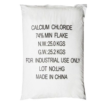 Berkualitas Industri Cacl2 Kalsium klorida Serpihan Putih 10043-54-4 74% 25 KG