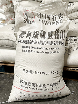 50 KG/BAG Amonium Sulfat Partikel Putih CAS 7783-20-2 Digunakan Sebagai Nutrisi Dalam Pertanian